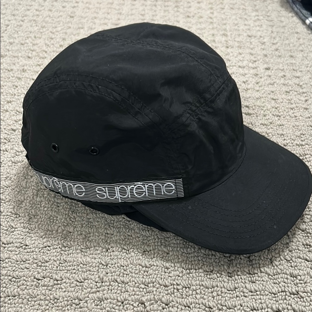 Supreme Black Nylon Cap